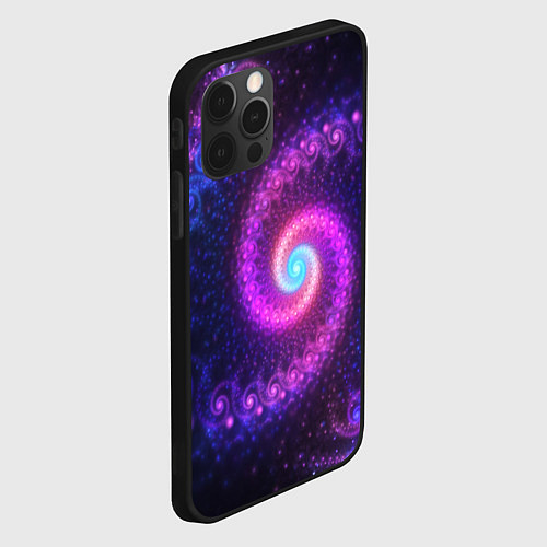 Чехол iPhone 12 Pro Max Фрактальный неон / 3D-Черный – фото 2