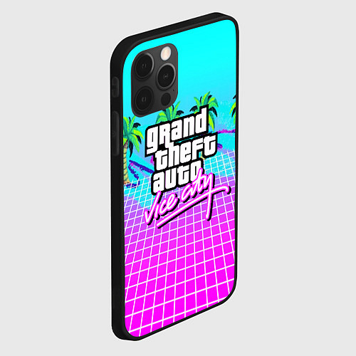 Чехол iPhone 12 Pro Max Vice city tropic collection / 3D-Черный – фото 2