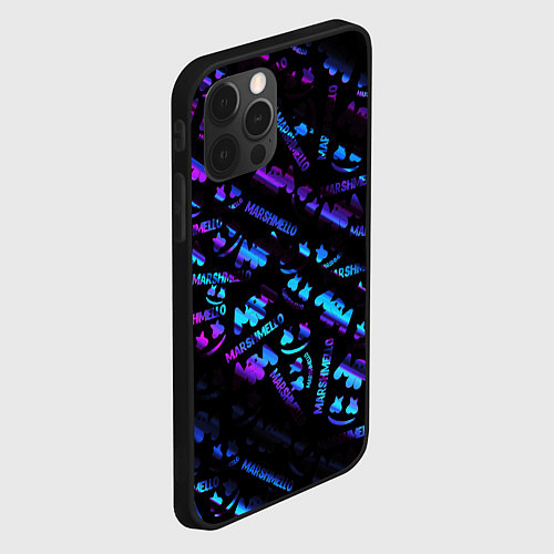 Чехол iPhone 12 Pro Max Marshmello neon club / 3D-Черный – фото 2