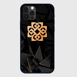 Чехол для iPhone 12 Pro Max Breaking Benjamin golden poly, цвет: 3D-черный