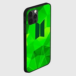 Чехол для iPhone 12 Pro Max BTS green poly, цвет: 3D-черный — фото 2