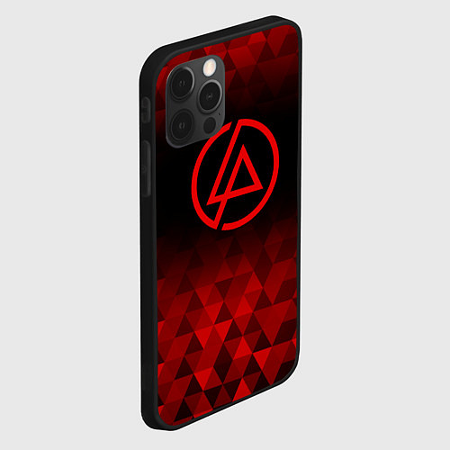 Чехол iPhone 12 Pro Max Linkin Park red poly / 3D-Черный – фото 2