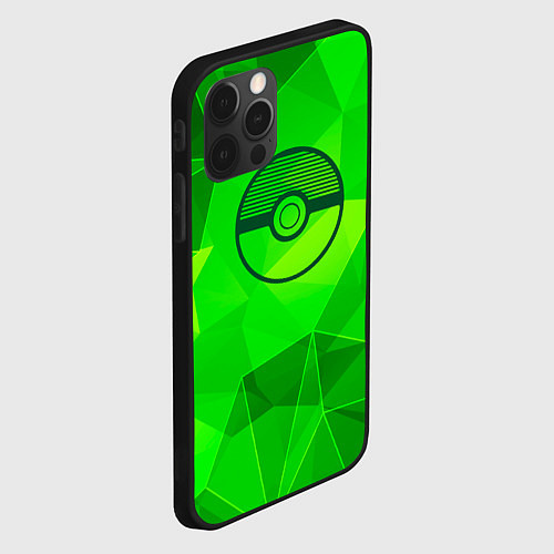 Чехол iPhone 12 Pro Max Pokemon green poly / 3D-Черный – фото 2