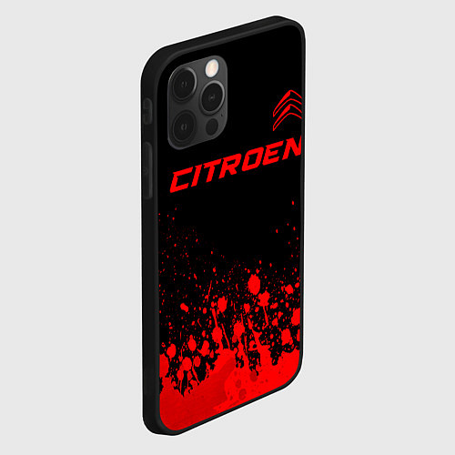 Чехол iPhone 12 Pro Max Citroen - red gradient посередине / 3D-Черный – фото 2