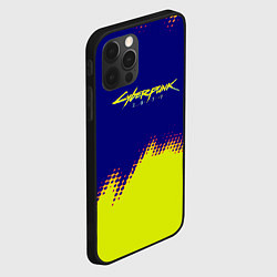 Чехол для iPhone 12 Pro Max Cyberpunk 2077 краски жёлтые, цвет: 3D-черный — фото 2