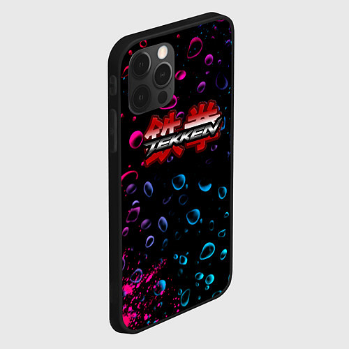 Чехол iPhone 12 Pro Max Tekken неоновые капли / 3D-Черный – фото 2