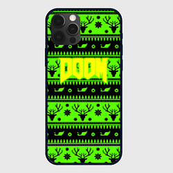 Чехол для iPhone 12 Pro Max Doom кислотный новый год, цвет: 3D-черный