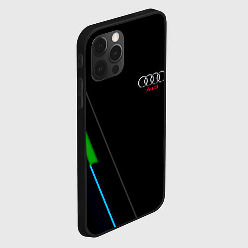 Чехол iPhone 12 Pro Max AUDI geometry line / 3D-Черный – фото 2