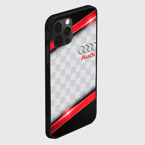 Чехол iPhone 12 Pro Max AUDI auto texture / 3D-Черный – фото 2