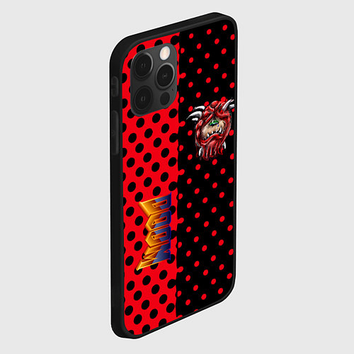 Чехол iPhone 12 Pro Max Doom pattern steell / 3D-Черный – фото 2