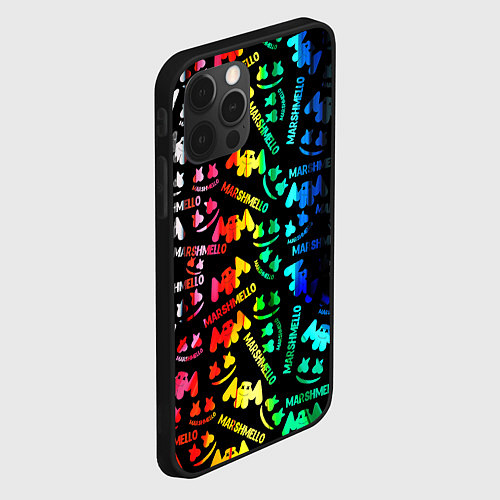 Чехол iPhone 12 Pro Max Marshmello neon color / 3D-Черный – фото 2