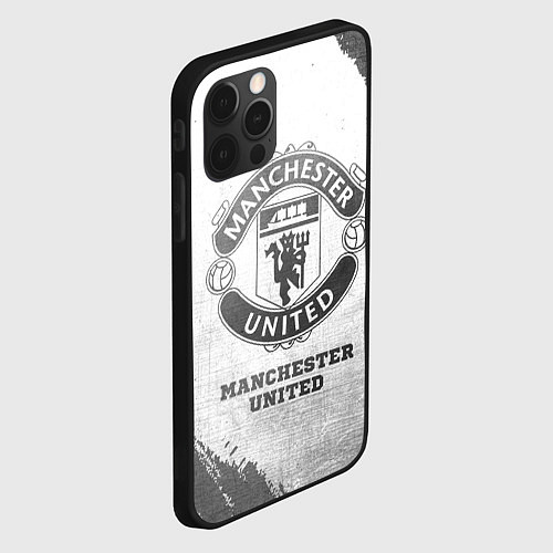 Чехол iPhone 12 Pro Max Manchester United - white gradient / 3D-Черный – фото 2