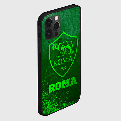 Чехол iPhone 12 Pro Max Roma - green gradient / 3D-Черный – фото 2