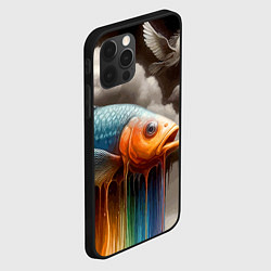 Чехол для iPhone 12 Pro Max Рыба в облаках - сюрреализм, цвет: 3D-черный — фото 2