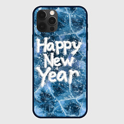 Чехол для iPhone 12 Pro Max Happy New year with snow on ice, цвет: 3D-черный