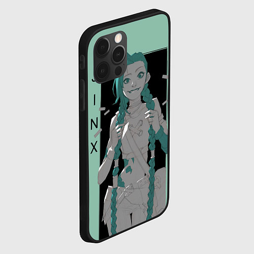 Чехол iPhone 12 Pro Max Джинкс из Аркейн / 3D-Черный – фото 2