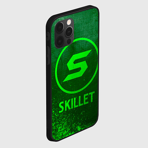 Чехол iPhone 12 Pro Max Skillet - green gradient / 3D-Черный – фото 2