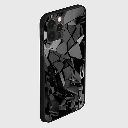 Чехол iPhone 12 Pro Max Битое стекло / 3D-Черный – фото 2