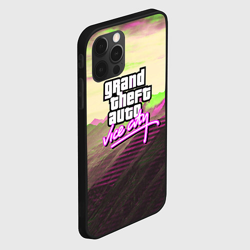 Чехол iPhone 12 Pro Max Vice city glitch / 3D-Черный – фото 2