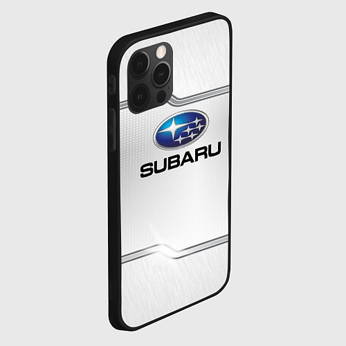 Чехол iPhone 12 Pro Max Subaru auto steel metal / 3D-Черный – фото 2