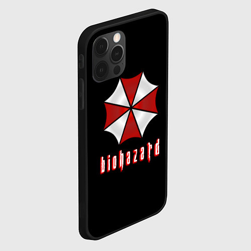 Чехол iPhone 12 Pro Max Biohazard logo / 3D-Черный – фото 2