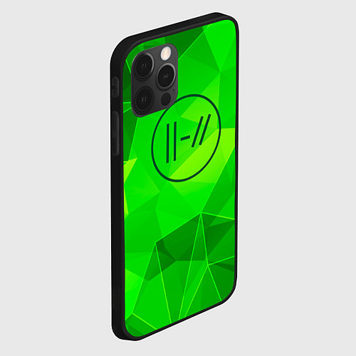 Чехол iPhone 12 Pro Max Twenty One Pilots green poly / 3D-Черный – фото 2