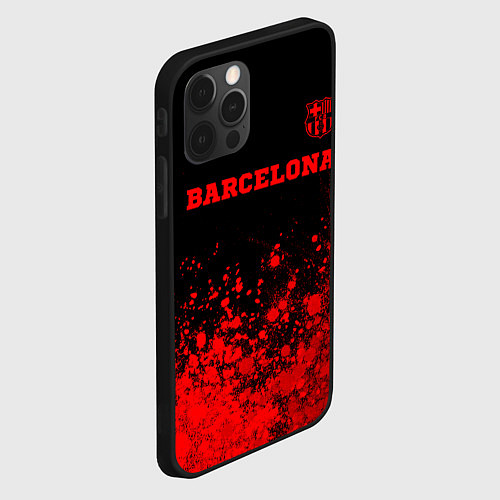 Чехол iPhone 12 Pro Max Barcelona - red gradient посередине / 3D-Черный – фото 2