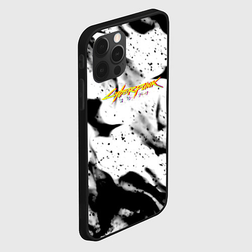 Чехол iPhone 12 Pro Max Cyberpunk 2077 fire black / 3D-Черный – фото 2