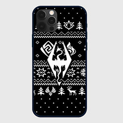 Чехол для iPhone 12 Pro Max The Elder Scrolls game pattern, цвет: 3D-черный