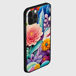 Чехол для iPhone 12 Pro Max Лето объемные цветы, цвет: 3D-черный — фото 2