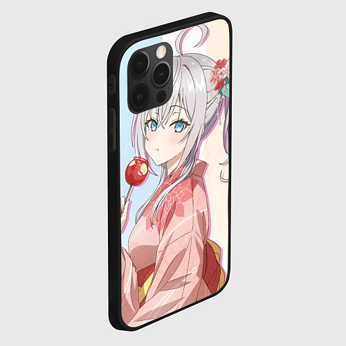 Чехол iPhone 12 Pro Max Аля иногда кокетничает со мной по русски Алиса / 3D-Черный – фото 2