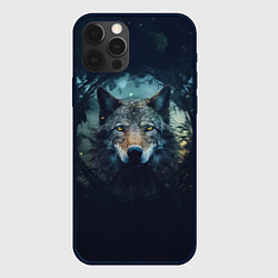 Чехол для iPhone 12 Pro Max Голова волка, цвет: 3D-черный