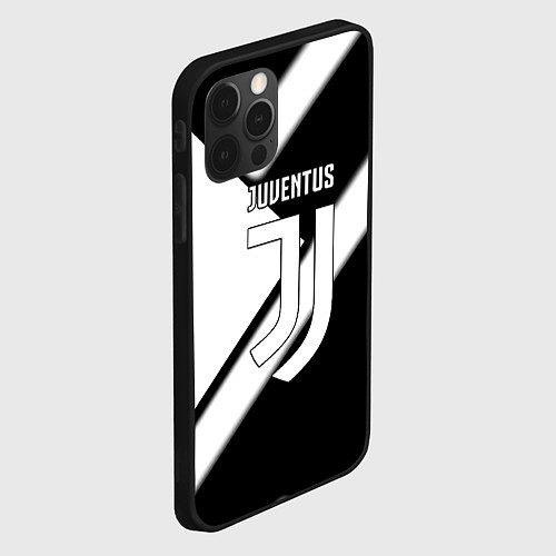 Чехол iPhone 12 Pro Max Juventus geometry steel / 3D-Черный – фото 2