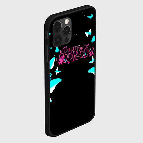 Чехол iPhone 12 Pro Max Bullet for my valentine бабочки / 3D-Черный – фото 2