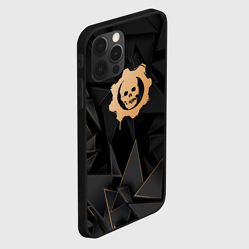 Чехол iPhone 12 Pro Max Gears of War golden poly / 3D-Черный – фото 2