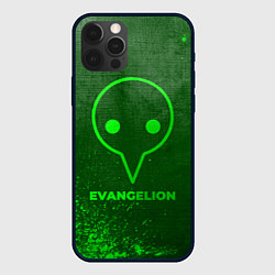 Чехол для iPhone 12 Pro Max Evangelion - green gradient, цвет: 3D-черный