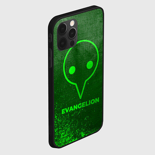 Чехол iPhone 12 Pro Max Evangelion - green gradient / 3D-Черный – фото 2