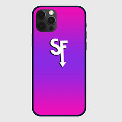 Чехол для iPhone 12 Pro Max Sally Face neon gradient, цвет: 3D-черный