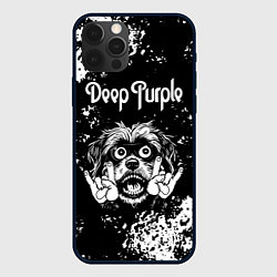 Чехол для iPhone 12 Pro Max Deep Purple рок пес, цвет: 3D-черный