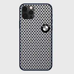 Чехол для iPhone 12 Pro Max BMW carbon steel auto, цвет: 3D-черный