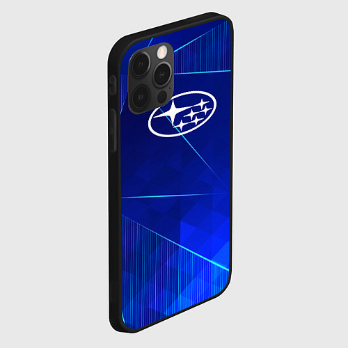 Чехол iPhone 12 Pro Max Subaru blue poly / 3D-Черный – фото 2