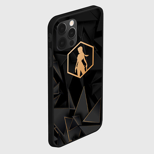 Чехол iPhone 12 Pro Max Tomb Raider golden poly / 3D-Черный – фото 2