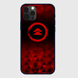 Чехол для iPhone 12 Pro Max Ghost of Tsushima red poly, цвет: 3D-черный