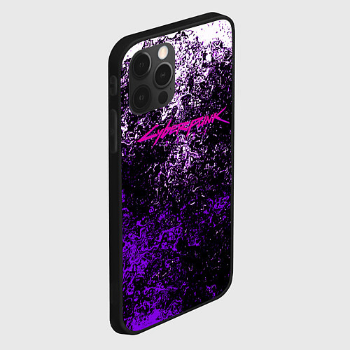 Чехол iPhone 12 Pro Max Cyberpunk брызги красок / 3D-Черный – фото 2