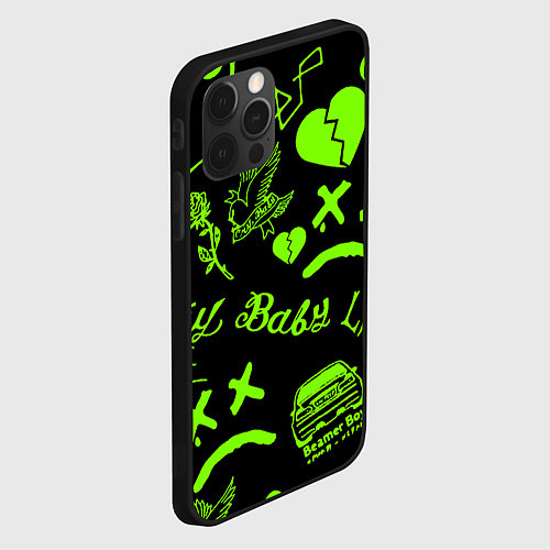 Чехол iPhone 12 Pro Max Lil Peep кислота / 3D-Черный – фото 2