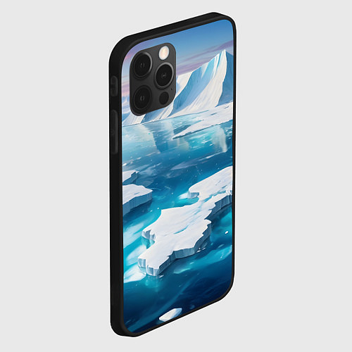 Чехол iPhone 12 Pro Max Арктика льдины / 3D-Черный – фото 2