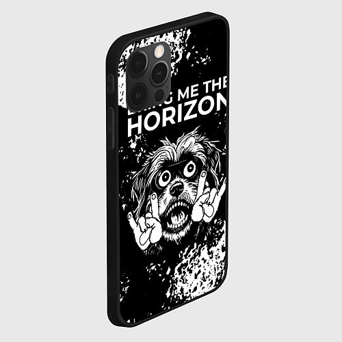 Чехол iPhone 12 Pro Max Bring Me the Horizon рок пес / 3D-Черный – фото 2