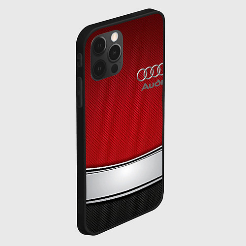 Чехол iPhone 12 Pro Max Audi metal car steel / 3D-Черный – фото 2