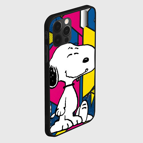 Чехол iPhone 12 Pro Max Снупи поп-арт / 3D-Черный – фото 2