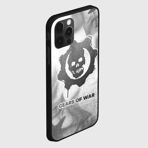 Чехол iPhone 12 Pro Max Gears of War - white gradient / 3D-Черный – фото 2